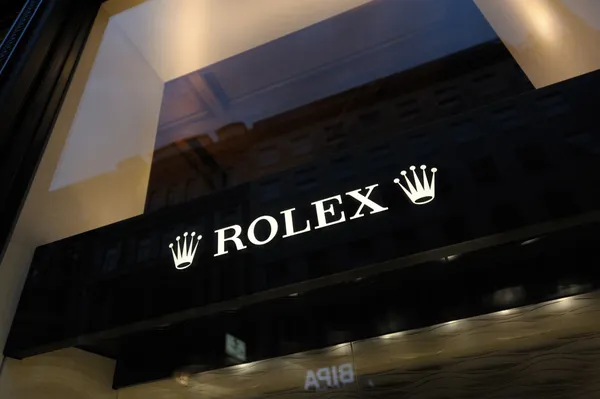 Tecken på rolex butiken i Wien — Stockfoto