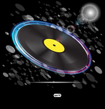 Vinyl disc background for text vector clipart