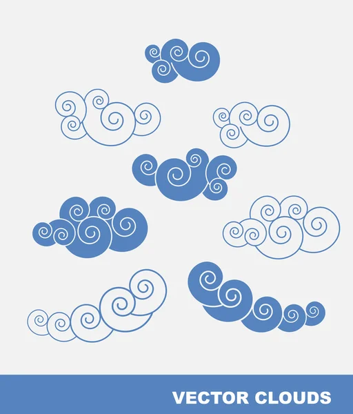 Абстрактний стилізований Хмара Синє небо Вектор — стоковий вектор