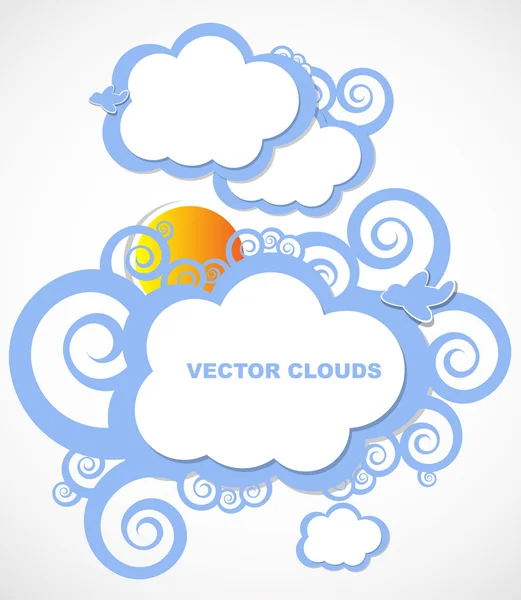 Abstrakt stiliserade moln blå himmel vektor — Stock vektor