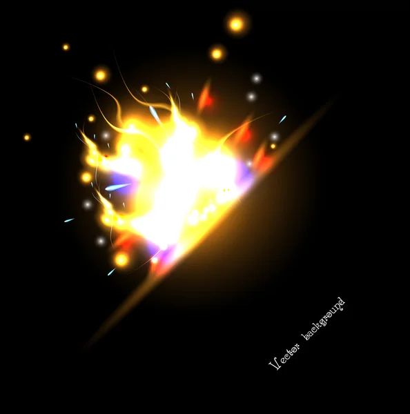 Sonnenfinsternis. Abstraktes Feuer — Stockvektor