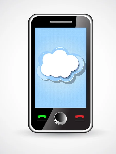Conexión en la nube en el teléfono inteligente móvil — Archivo Imágenes Vectoriales