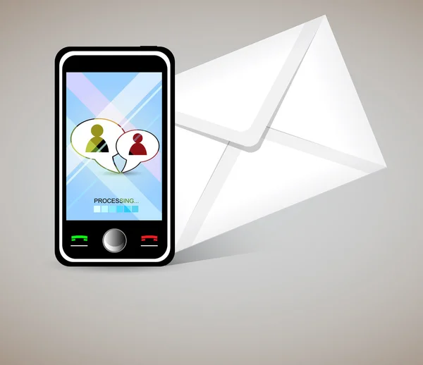 Smart phone inviare e ricevere lettere — Vettoriale Stock