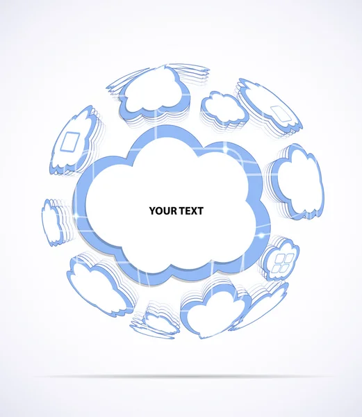 Technologie abstraite cloud globe arrière-plan de conception — Image vectorielle