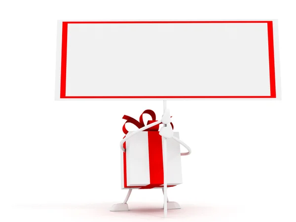 Gift with banner — Stock Photo, Image