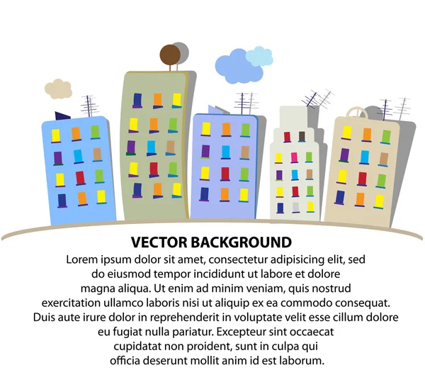 Stad vector cartoon panorama — Stockvector