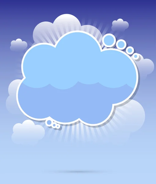 Nube de fondo con rayos vector — Vector de stock