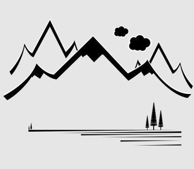 Mountain vector format clipart