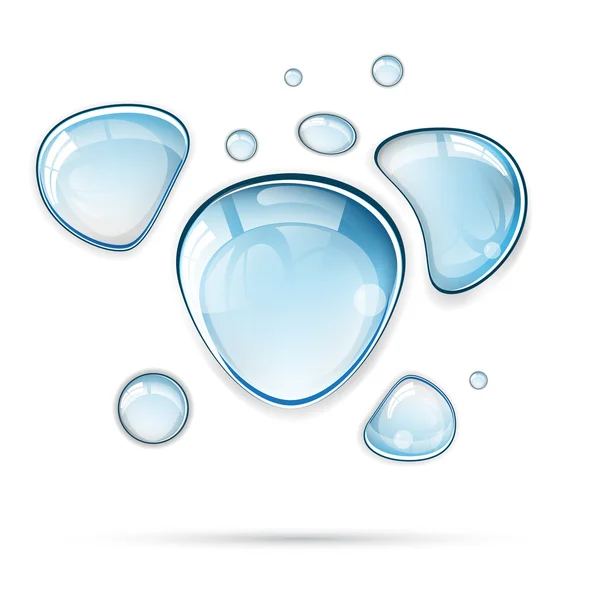 Ljus blå vatten droppar vektorformat — Stock vektor