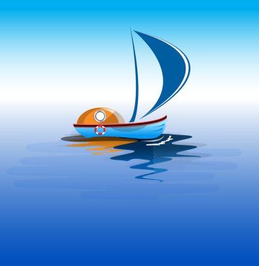 Sailing ship in the ocean vector format clipart