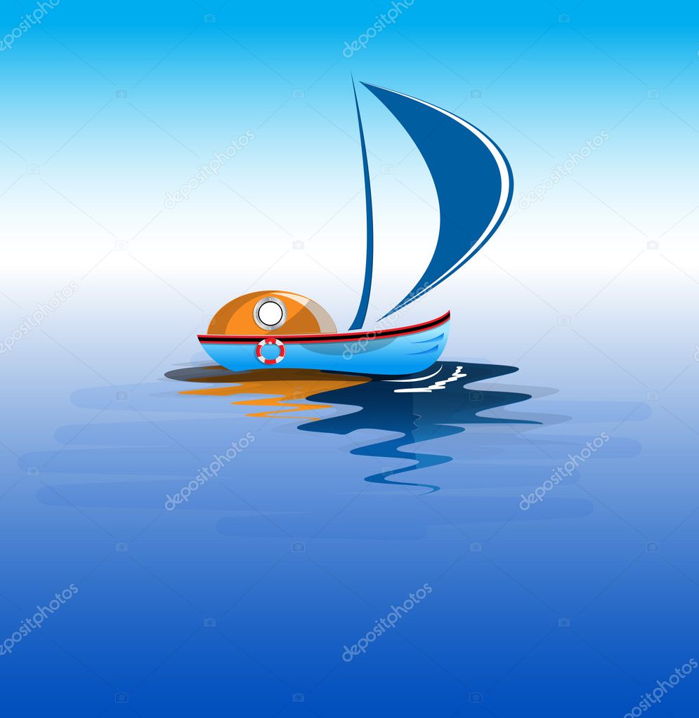 Sailing ship in the ocean vector format