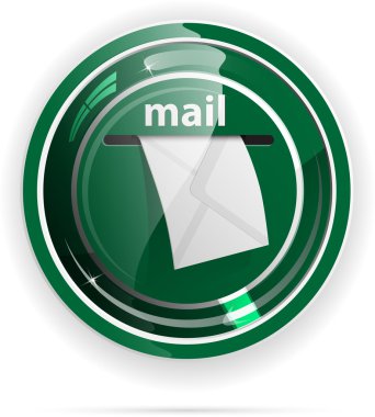 Glossy mail Service button for web applications. vector format clipart