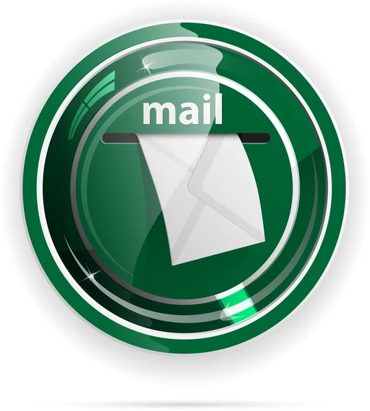 Botón de servicio de correo brillante para aplicaciones web. formato vectorial — Vector de stock