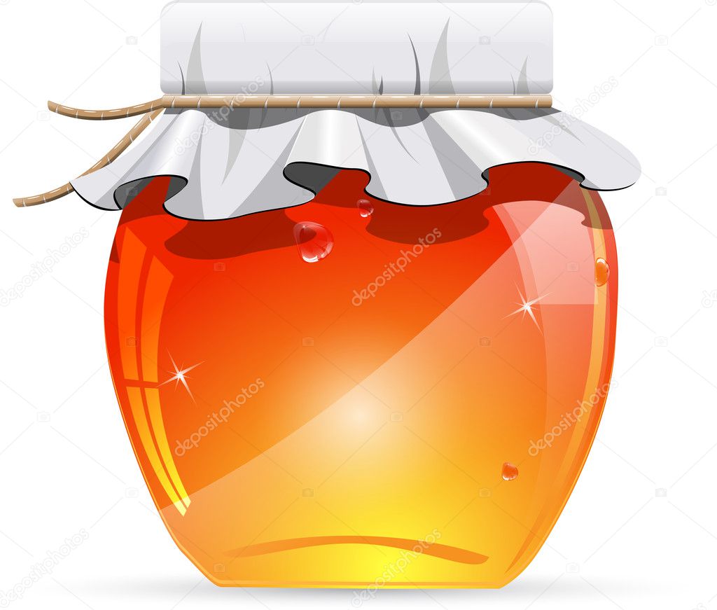 Jar of honey vector illustration isolated on white