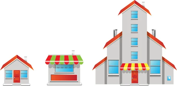 Shop buildings vector format — Stock Vector