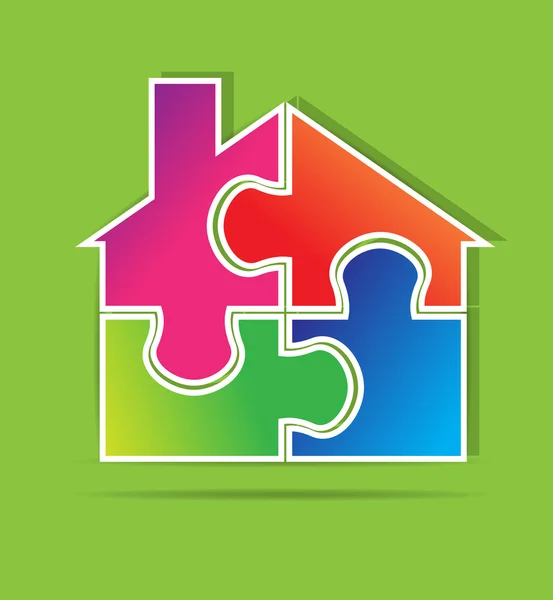 Formato vettoriale puzzle immobiliare — Vettoriale Stock