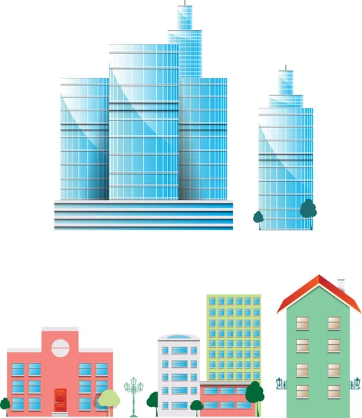 Immobilier bâtiments vecteurs — Image vectorielle