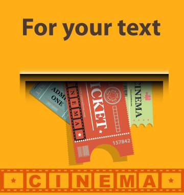 Cinema tickets background vector clipart