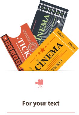 Cinema tickets background vector clipart