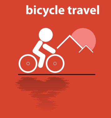 Bicycle travel in mountain vector clipart