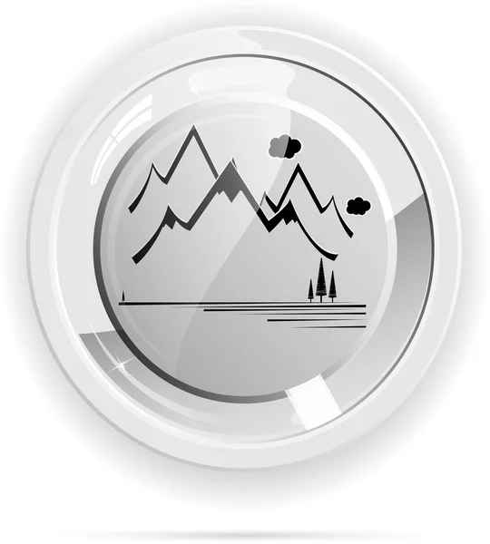 Mountain ecological button vector format — Stock Vector