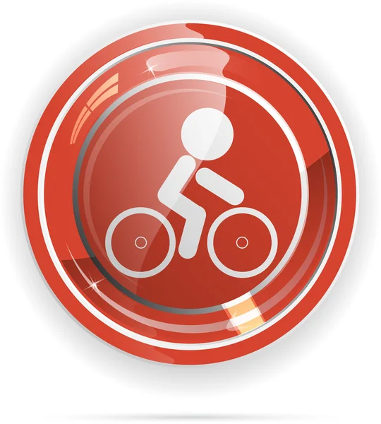Bicicleta viaje web botón vector — Vector de stock