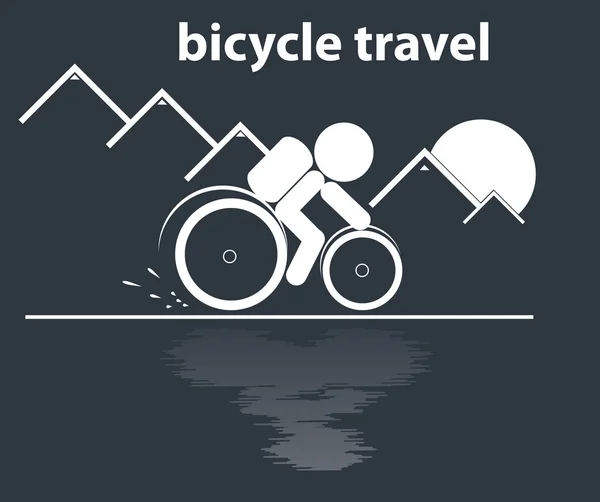 Bicycle travel in mountain vector — Stock Vector