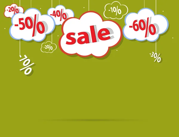Prodej procent cloud vektorový formát — Stockový vektor