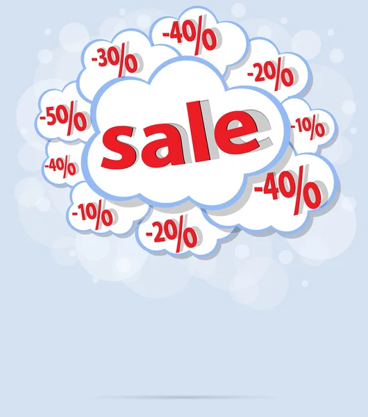 Продаж відсотків хмарного векторного формату — стоковий вектор