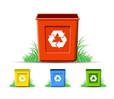 Ser of recycle, environment protection, vector format clipart