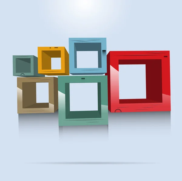 Square wooden shelves vector format