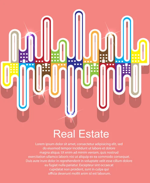 Real estate house background vector — Stock Vector