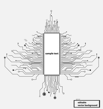 Circuit board tree vector format clipart