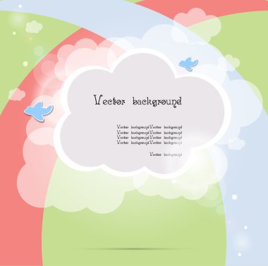 Child cloud vector background clipart