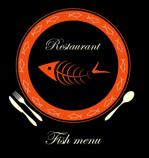 Menu de peixe para restaurante — Vetor de Stock