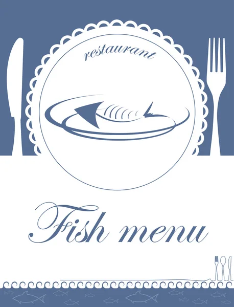 Menú de pescado para restaurante — Vector de stock
