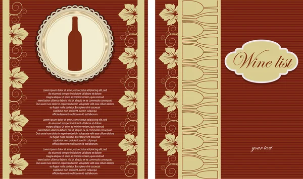Vector de diseño de lista de vinos — Vector de stock