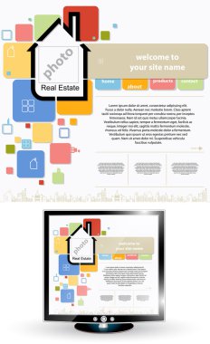 Real estate site design vector clipart