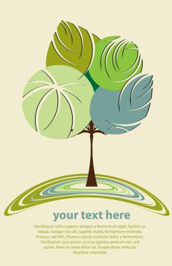 Stylized abstract tree vector clipart