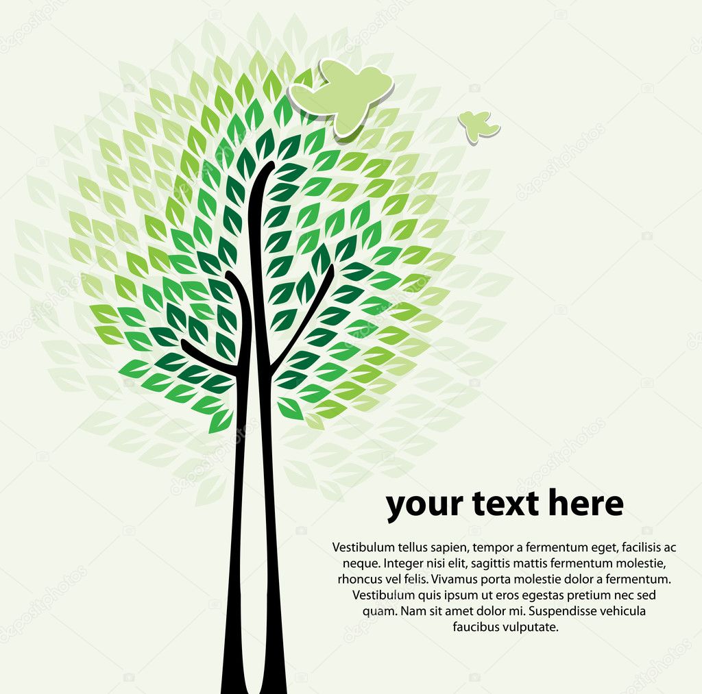 Stylized abstract tree vector