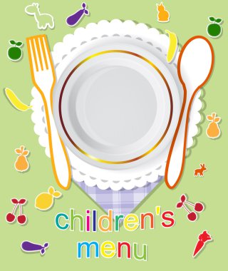 Children's menu vector design clipart