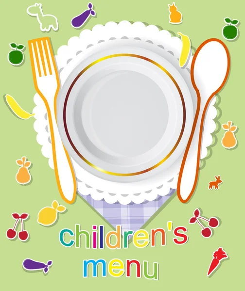 Children's menu vector design — Stock Vector