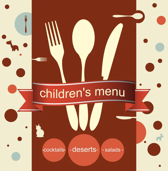 Design de vetor de menu infantil — Vetor de Stock