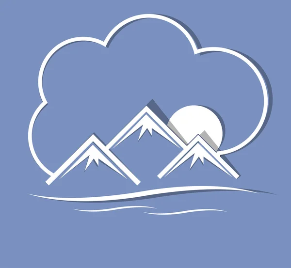 Montañas con nube — Vector de stock
