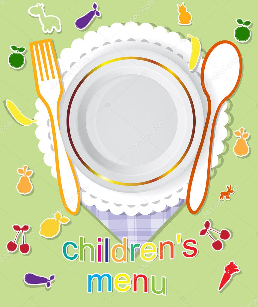 Children's menu vector design