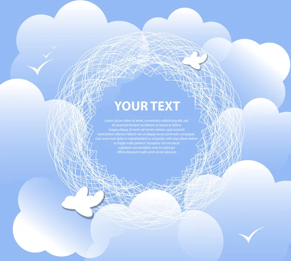 Fundo de nuvem para vetor de texto. excelente tempo —  Vetores de Stock