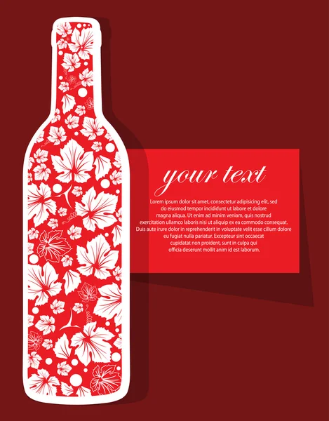Фон вина с бутылкой вина — стоковый вектор