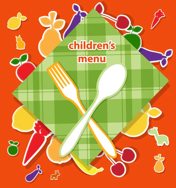 Children's menu vector design — Stock Vector