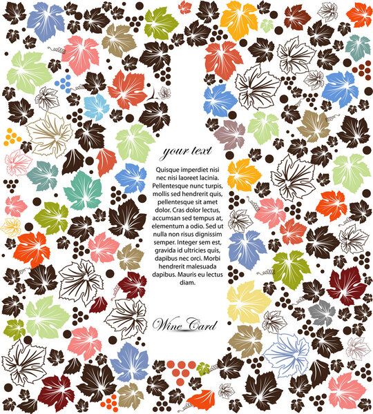 Вектор заднего фона карты вина
