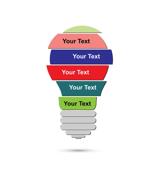 Barva světla žárovka pro vektorový formát textu — Stockový vektor